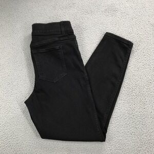 SPANX Jeans LARGE Black Hi Rise Ankle Skinny Pull On Tummy Shaping Denim
